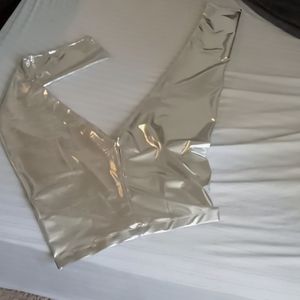 Silver metallic leggings